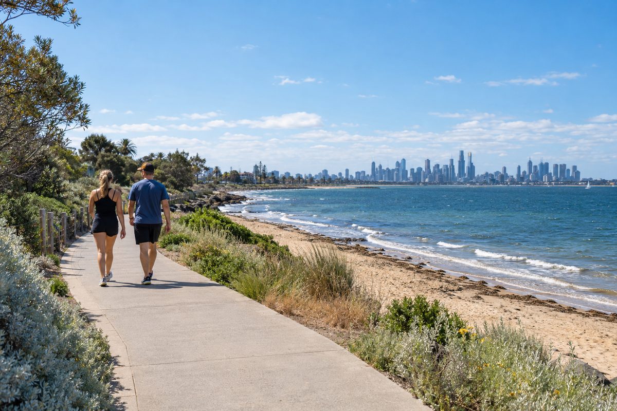 st kilda to elwood foreshore walk